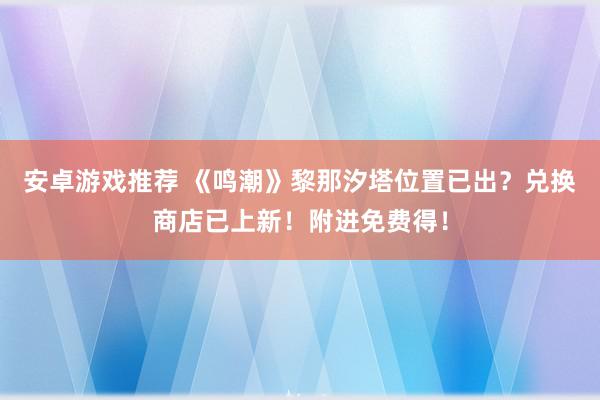 安卓游戏推荐 《鸣潮》黎那汐塔位置已出？兑换商店已上新！附进免费得！