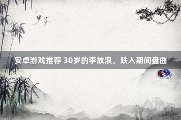 安卓游戏推荐 30岁的李放浪，跌入期间盘曲